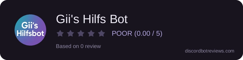 Rating widget preview for Gii's Hilfs Bot