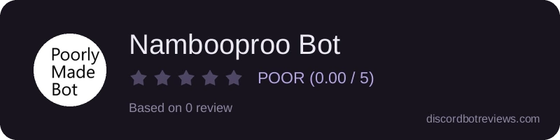 Rating widget preview for Nambooproo Bot