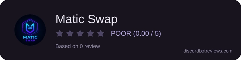 Rating widget preview for Matic Swap