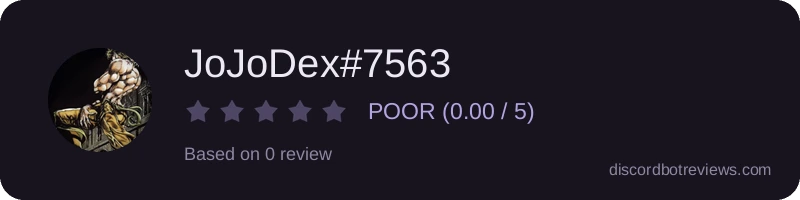 Rating widget preview for JoJoDex#7563