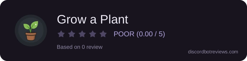 Rating widget preview for Grow a Plant