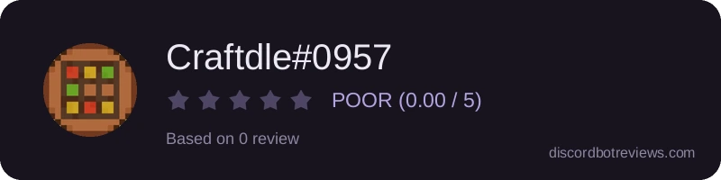 Rating widget preview for Craftdle#0957