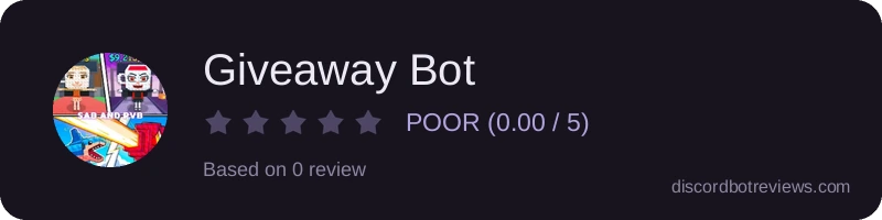 Rating widget preview for Giveaway Bot