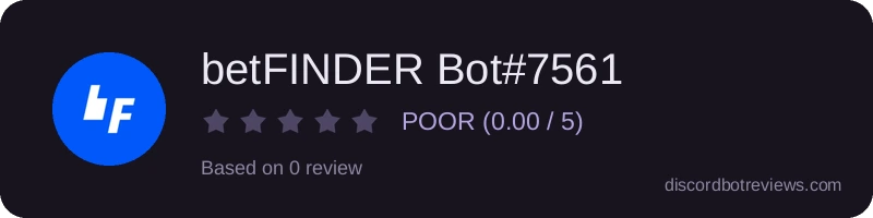 Rating widget preview for betFINDER Bot#7561