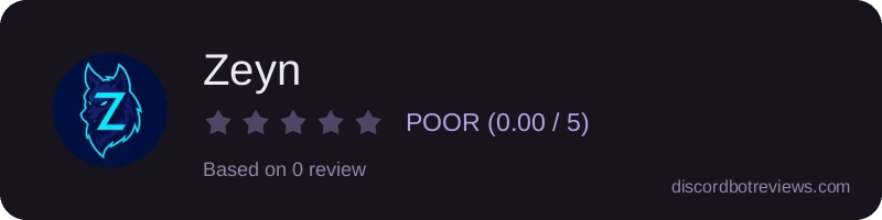 Rating widget preview for Zeyn