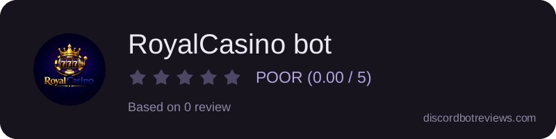 Rating widget preview for RoyalCasino bot