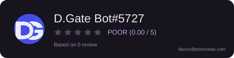 Rating widget preview for D.Gate Bot#5727