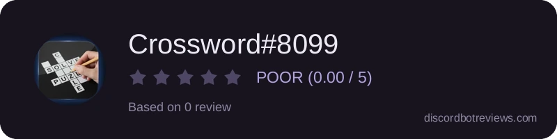 Rating widget preview for Crossword#8099