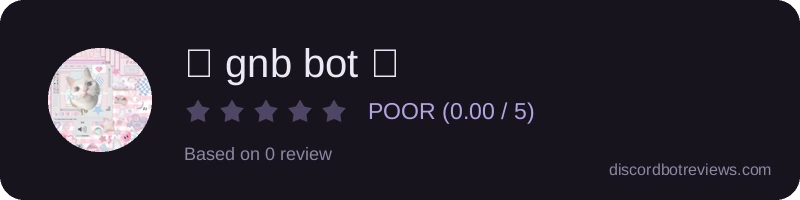 Rating widget preview for 🍥 gnb bot 💫