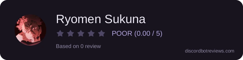 Rating widget preview for Ryomen Sukuna 