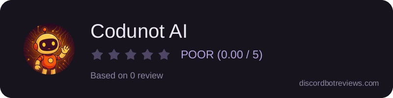Rating widget preview for Codunot AI