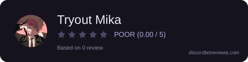 Rating widget preview for Tryout Mika
