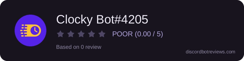 Rating widget preview for Clocky Bot#4205