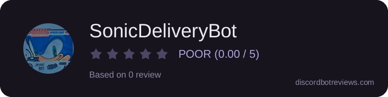 Rating widget preview for SonicDeliveryBot