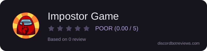 Rating widget preview for Impostor Game
