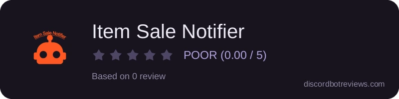 Rating widget preview for Item Sale Notifier