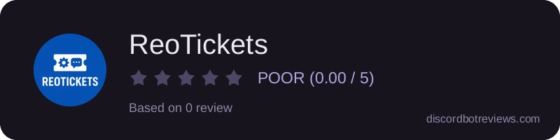 Rating widget preview for ReoTickets