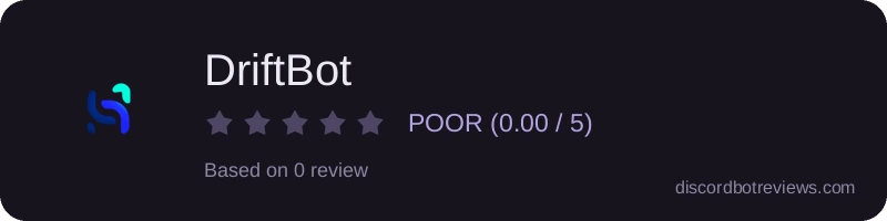 Rating widget preview for DriftBot
