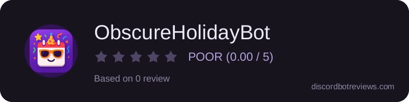Rating banner for ObscureHolidayBot