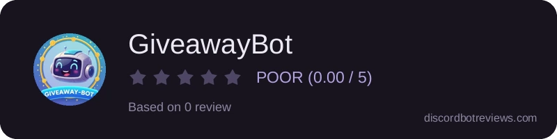Rating widget preview for GiveawayBot