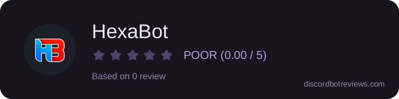 Rating widget preview for HexaBot
