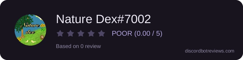 Rating widget preview for Nature Dex#7002
