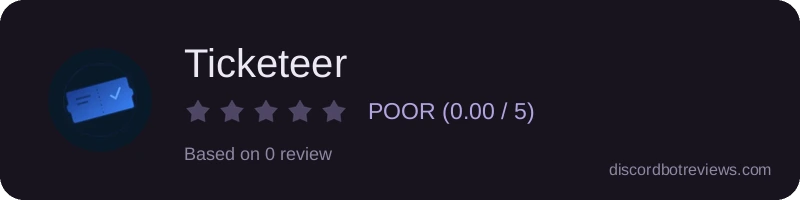 Rating widget preview for Ticketeer