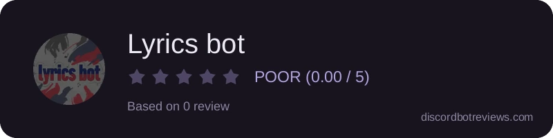 Rating banner for Lyrics bot