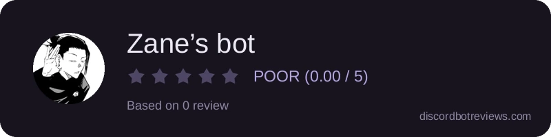 Rating widget preview for Zane’s bot