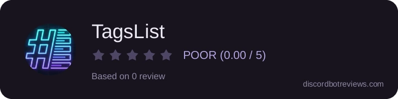 Rating widget preview for TagsList