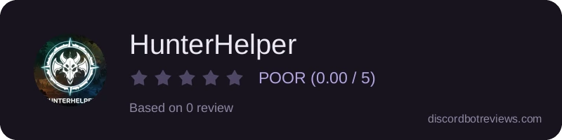 Rating widget preview for HunterHelper