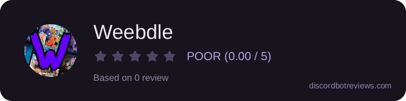Rating widget preview for Weebdle