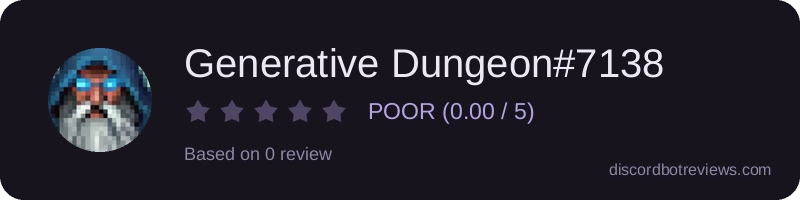 Rating widget preview for Generative Dungeon#7138