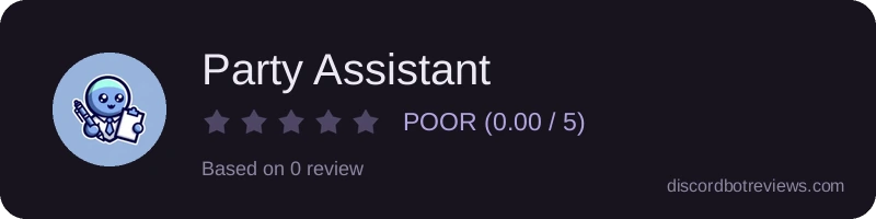 Rating widget preview for Party Assistant