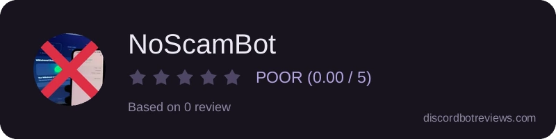 Rating widget preview for NoScamBot