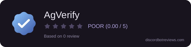 Rating widget preview for AgVerify