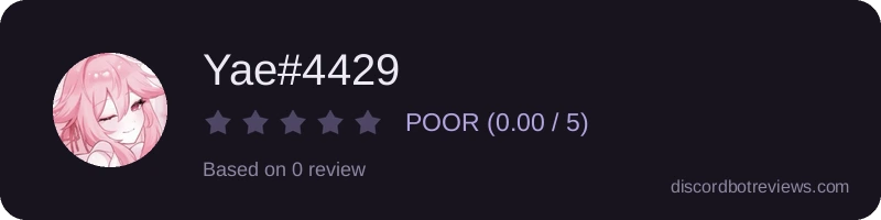 Rating widget preview for Yae#4429