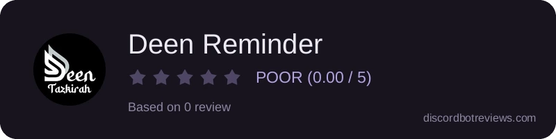 Rating widget preview for Deen Reminder