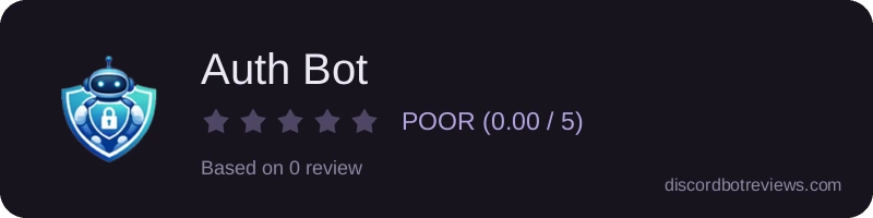 Rating widget preview for Auth Bot