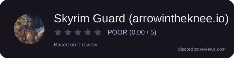Rating widget preview for Skyrim Guard (arrowintheknee.io)