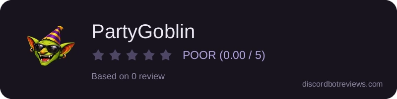 Rating widget preview for PartyGoblin