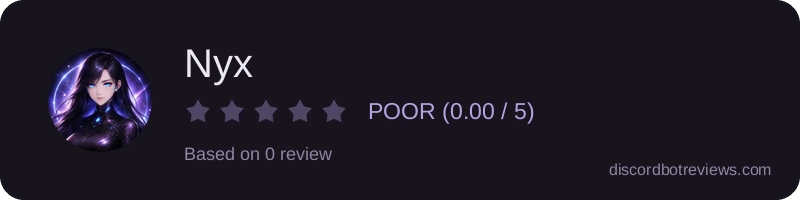 Rating widget preview for Nyx
