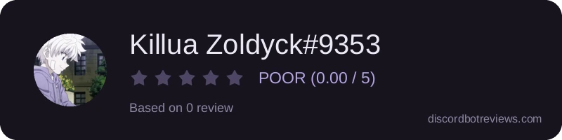 Rating widget preview for Killua Zoldyck#9353