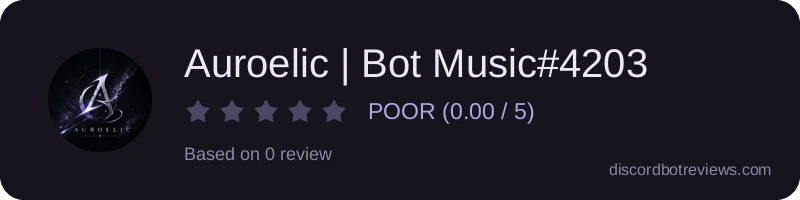 Rating widget preview for Auroelic | Bot Music#4203