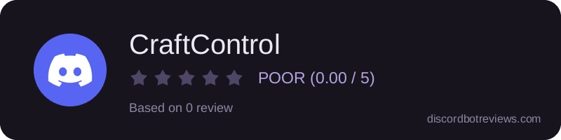 Rating widget preview for CraftControl