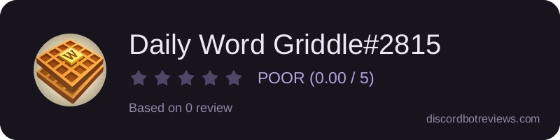 Rating banner for Daily Word Griddle#2815