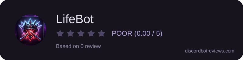 Rating widget preview for LifeBot