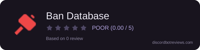Rating widget preview for Ban Database