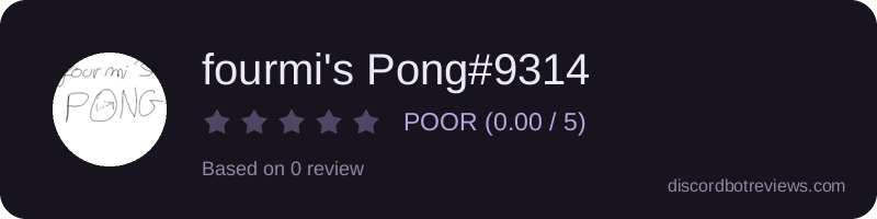 Rating banner for fourmi's Pong#9314