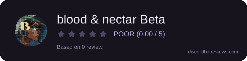 Rating widget preview for blood & nectar Beta